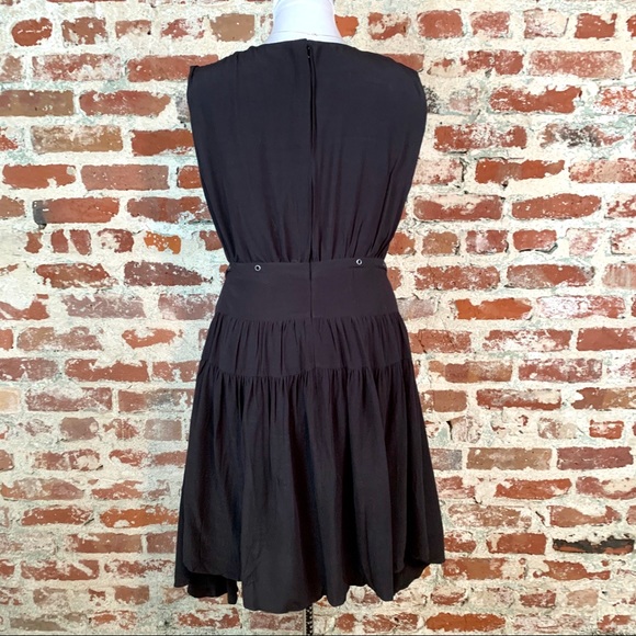 All Saints V Neck Wrap Front Dress Tiered Skirt - Picture 8 of 13